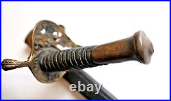 CIVIL War Confederate B Douglas Staff Foot Officer Sword Cs & Star On Guard