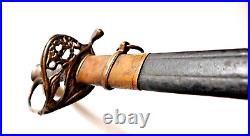 CIVIL War Confederate B Douglas Staff Foot Officer Sword Cs & Star On Guard