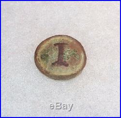 CIVIL War Confederate Block I Infantry Button Dug Near Shelbyville, Tennessee