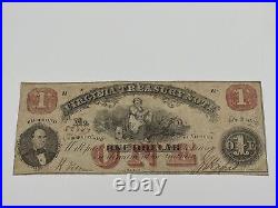 CIVIL War Confederate Csa 1862 $1'virginia Treasury Note', # 88247(#75)