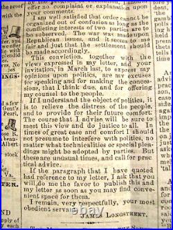 CIVIL War Confederate General James Longstreet Norfolk Virginia News 1867