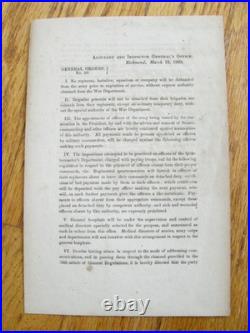 CIVIL War Confederate General Order Army Promotions 1863