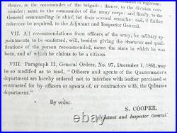 CIVIL War Confederate General Order Army Promotions 1863