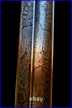 CIVIL War Confederate General Staff Sword W Eagle & Csa On Hilt & Blade 10 Known