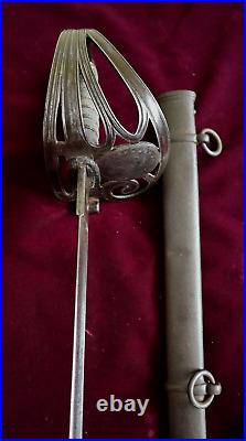 CIVIL War Confederate General Staff Sword W Eagle & Csa On Hilt & Blade 10 Known