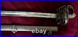 CIVIL War Confederate General Staff Sword W Eagle & Csa On Hilt & Blade 10 Known