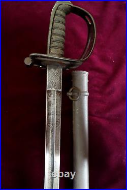 CIVIL War Confederate General Staff Sword W Eagle & Csa On Hilt & Blade 10 Known