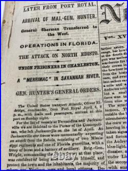CIVIL War Confederate Ironclad Illustrated News 1862 Sherman To The West C Below
