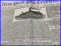 CIVIL War Confederate Ironclad Illustrated News 1862 Sherman To The West C Below