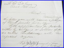 CIVIL War Confederate Lee's Army Parole Letter Richmond April 1865