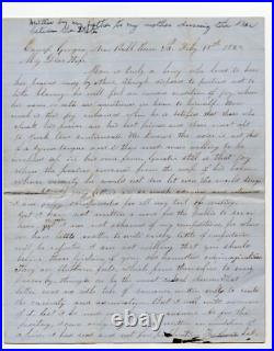 CIVIL War Confederate Letter To His Wife- Camp Georgia Va 1862