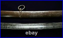 CIVIL War Confederate M 1840 Cavalry Sword With Confederate Etching On Blade
