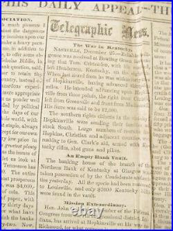 CIVIL War Confederate Memphis Tennessee Appeal Newspaper 1861