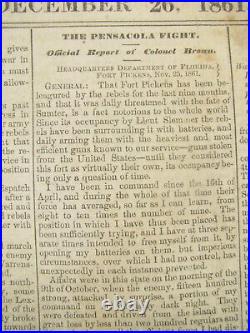 CIVIL War Confederate Memphis Tennessee Appeal Newspaper 1861