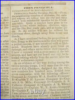 CIVIL War Confederate Memphis Tennessee Appeal Newspaper 1861