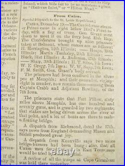 CIVIL War Confederate Memphis Tennessee Appeal Newspaper 1861