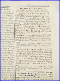 CIVIL War Confederate Memphis Tennessee Appeal Newspaper 1861