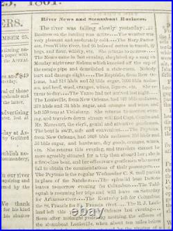 CIVIL War Confederate Memphis Tennessee Appeal Newspaper 1861