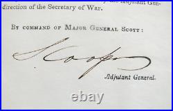 CIVIL War Confederate Ranking General Samuel Cooper Signature 1853