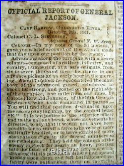 CIVIL War Confederate Richmond Virginia Newspaper 1861 War News