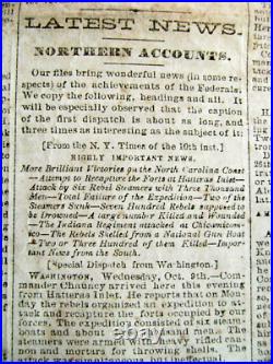 CIVIL War Confederate Richmond Virginia Newspaper 1861 War News CIVIL War Confederate Richmond Virginia Newspaper 1861 War News