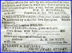 CIVIL War Confederate Richmond Virginia Newspaper 1861 War News CIVIL War Confederate Richmond Virginia Newspaper 1861 War News