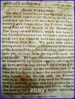CIVIL War Confederate Richmond Virginia Newspaper 1861 War News