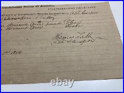 CIVIL War Confederate States America Capt Coopers Battery 1864 Invoice 1806