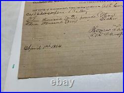 CIVIL War Confederate States America Capt Coopers Battery 1864 Invoice 1806