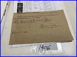 CIVIL War Confederate States America Capt Coopers Battery 1864 Invoice 1806