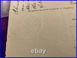 CIVIL War Confederate Va Cavalry Cross Of Honor Certificate Sgn W Ritter 1714