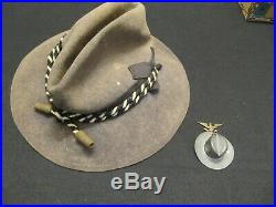 CIVIL War Confederate Veteran Slouch Hat With Cord And Reunion Pin Estate Pcs