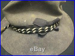 CIVIL War Confederate Veteran Slouch Hat With Cord And Reunion Pin Estate Pcs