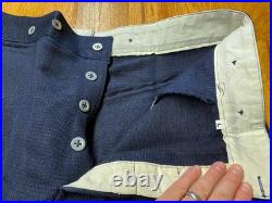 CIVIL War Cs Confederate Blue Jean Wool Field Trousers Pants-large 36 Waist