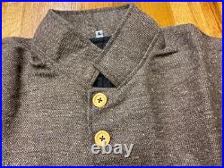 CIVIL War Cs Confederate Infantry Brown Jean Wool Frock Coat Jacket-large 42 44r