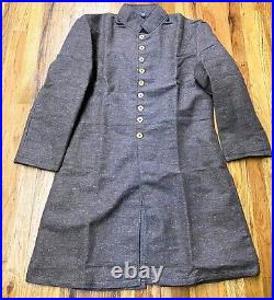 CIVIL War Cs Confederate Infantry Brown Jean Wool Frock Coat Jacket-xlarge 46 48