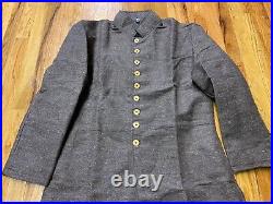 CIVIL War Cs Confederate Infantry Brown Jean Wool Frock Coat Jacket-xlarge 46 48