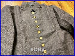 CIVIL War Cs Confederate Infantry Brown Jean Wool Frock Coat Jacket-xlarge 46 48