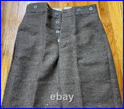CIVIL War Cs Csa Confederate Brown Jean Wool Field Trousers Pants-medium 34 Wst