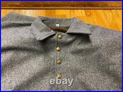 CIVIL War Csa Rebel Confederate Winter Grey Wool Greatcoat Over Coat-large 42,44