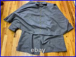 CIVIL War Csa Rebel Confederate Winter Grey Wool Greatcoat Over Coat-medium 40r