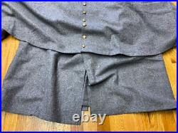 CIVIL War Csa Rebel Confederate Winter Grey Wool Greatcoat Over Coat-medium 40r