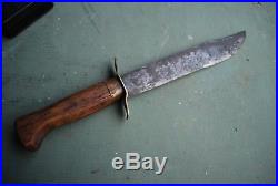 CIVIL War Hand Made Confederate Style Bowie Knife Oak Handle Brass Mounted