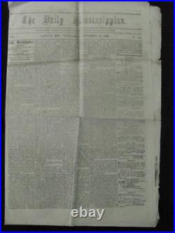 CIVIL War Jackson Mississippi Confederate Newspaper 1862