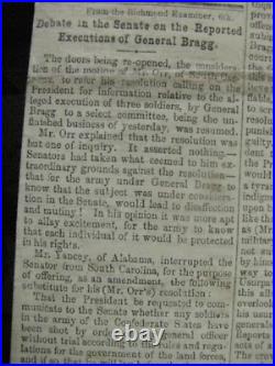 CIVIL War Jackson Mississippi Confederate Newspaper 1862