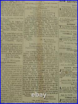 CIVIL War Jackson Mississippi Confederate Newspaper 1862