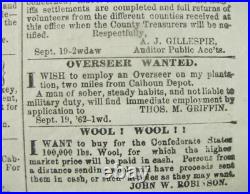 CIVIL War Jackson Mississippi Confederate Newspaper 1862