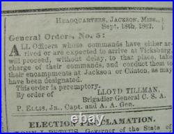 CIVIL War Jackson Mississippi Confederate Newspaper 1862