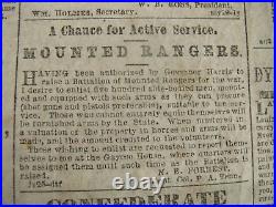 CIVIL War Memphis Tennessee Daily Appeal Confederate Newspaper 1861