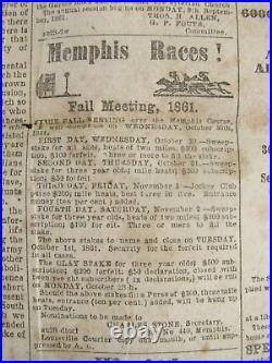 CIVIL War Memphis Tennessee Daily Appeal Confederate Newspaper 1861